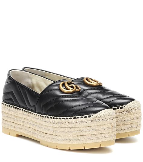 gucci espadrilles black leather